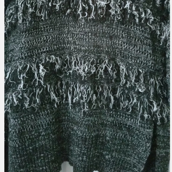 GYPSY BOHO Fringe Knit Cardigan Black Size S - Picture 6 of 9